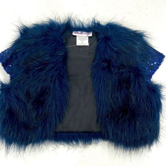 Girls Cobalt Blue Party sequins dress size 10 & matching bolero jacket - Picture 5 of 5